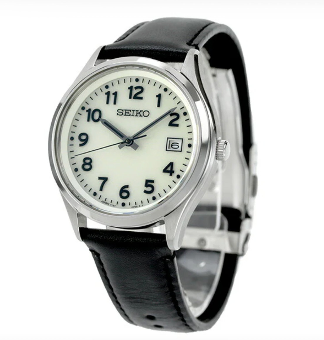 SEIKO Selection SBPX157 White Lumibrite Solar Sapphire Men’s Watch New in Box