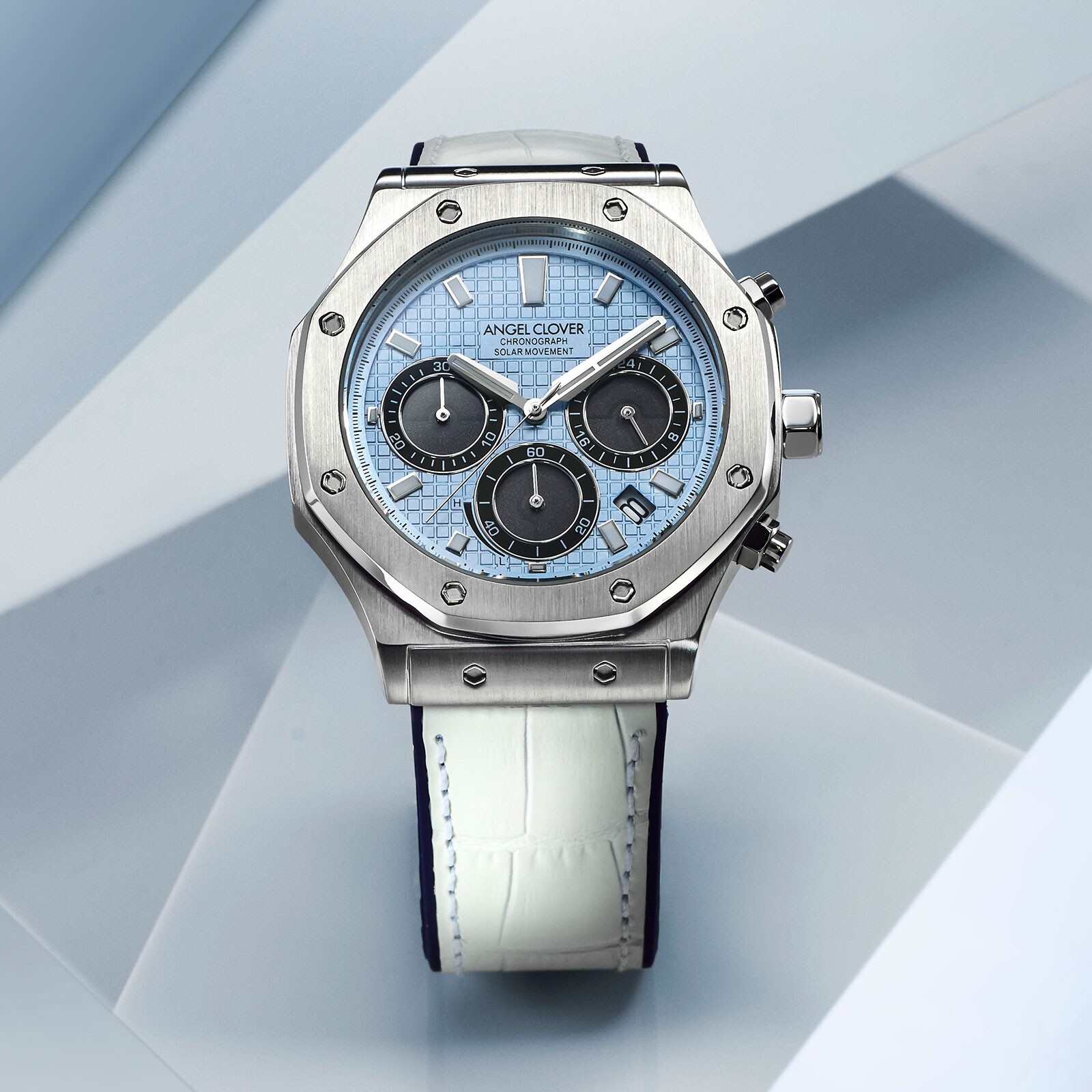 ANGEL CLOVER Watch EXVENTURE SOLAR EVS43SBUWH Stainless steel Silicone Leather