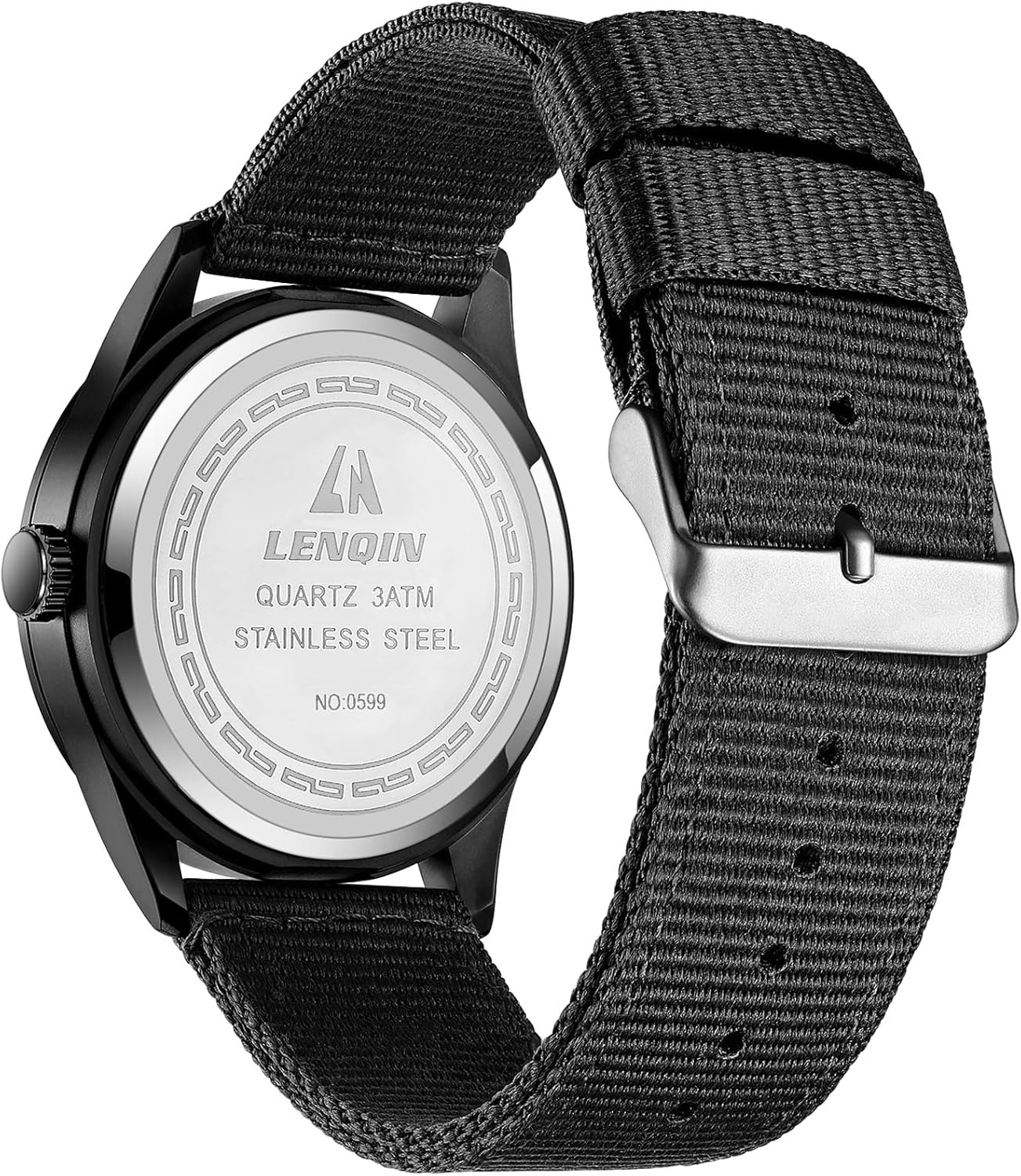 LN LENQIN Men’s Military Sport Watch Analog Quartz Waterproof Luminous Nylon Str