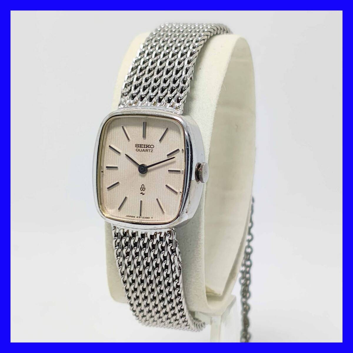 1036 Seiko quartz 43 3220 white gold plating silk texture dial ladies watch SEIK