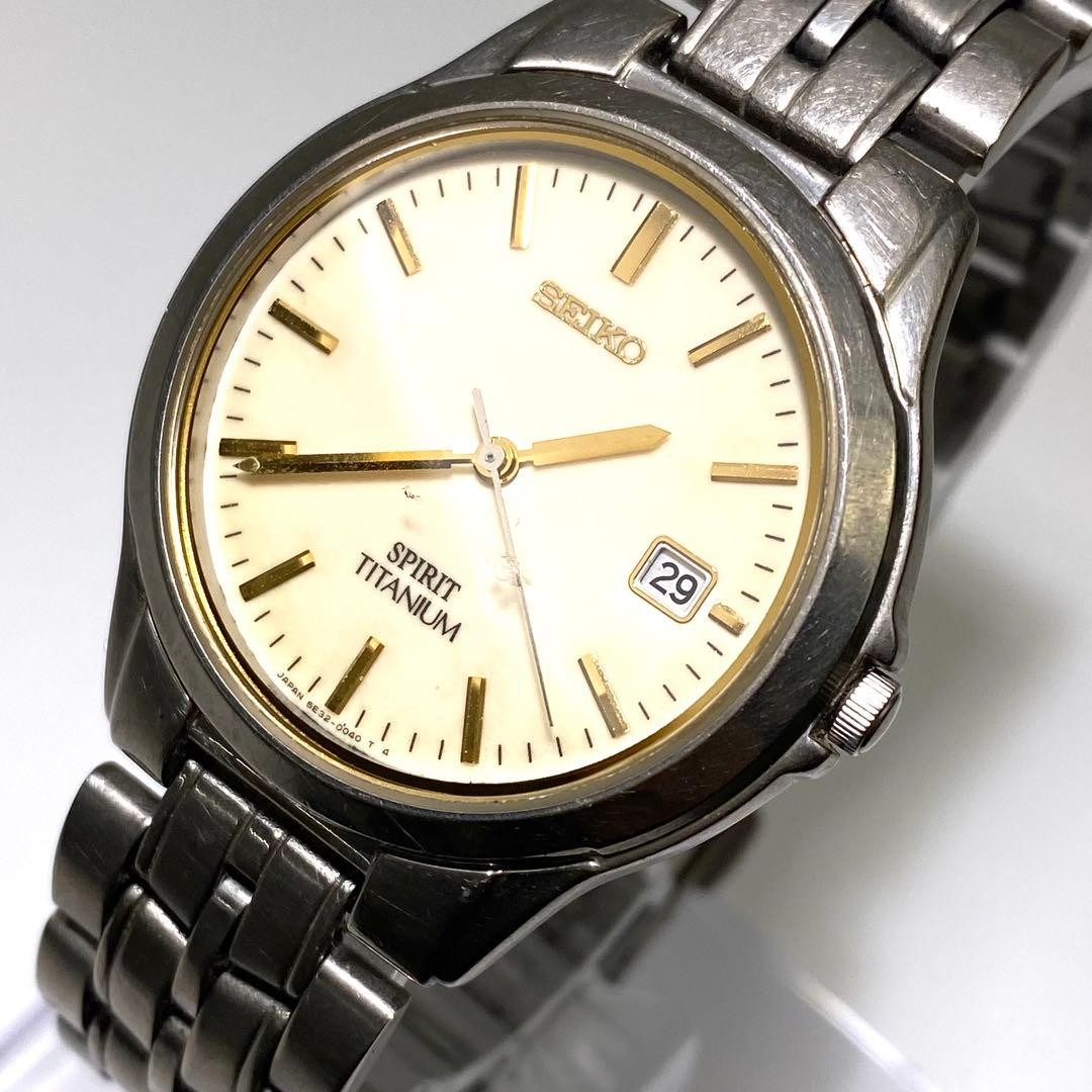 New battery included. Seiko 5E32-0020 Spirit Titanium 90s Vintage Watch. 【USED】