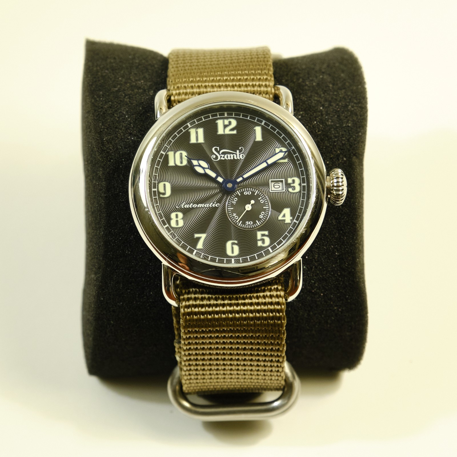 Szanto Officer Auto Watch (On Brown Leather Strap)