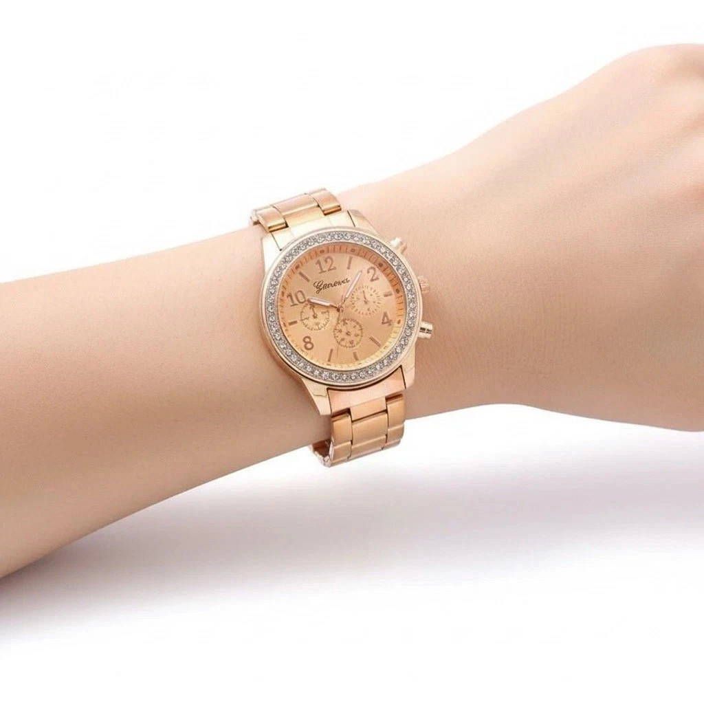 Rose Gold Women’s Watches With Diamonds Wrist Watch Rhinestone Watch