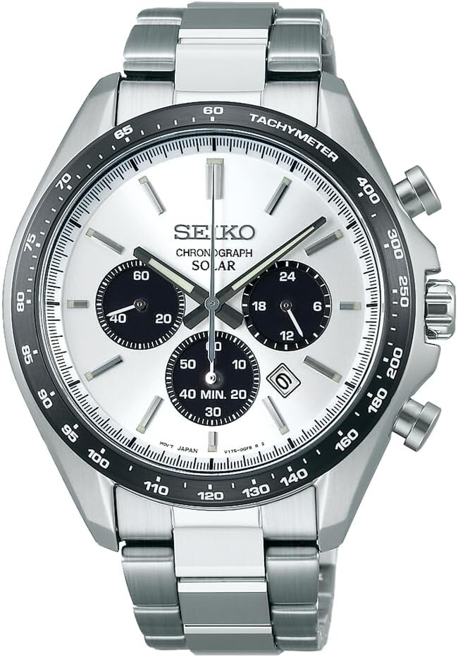 SEIKO SELECTION SBPY165/163/167/169 White Panda Solar Chronograph Men’s Watch