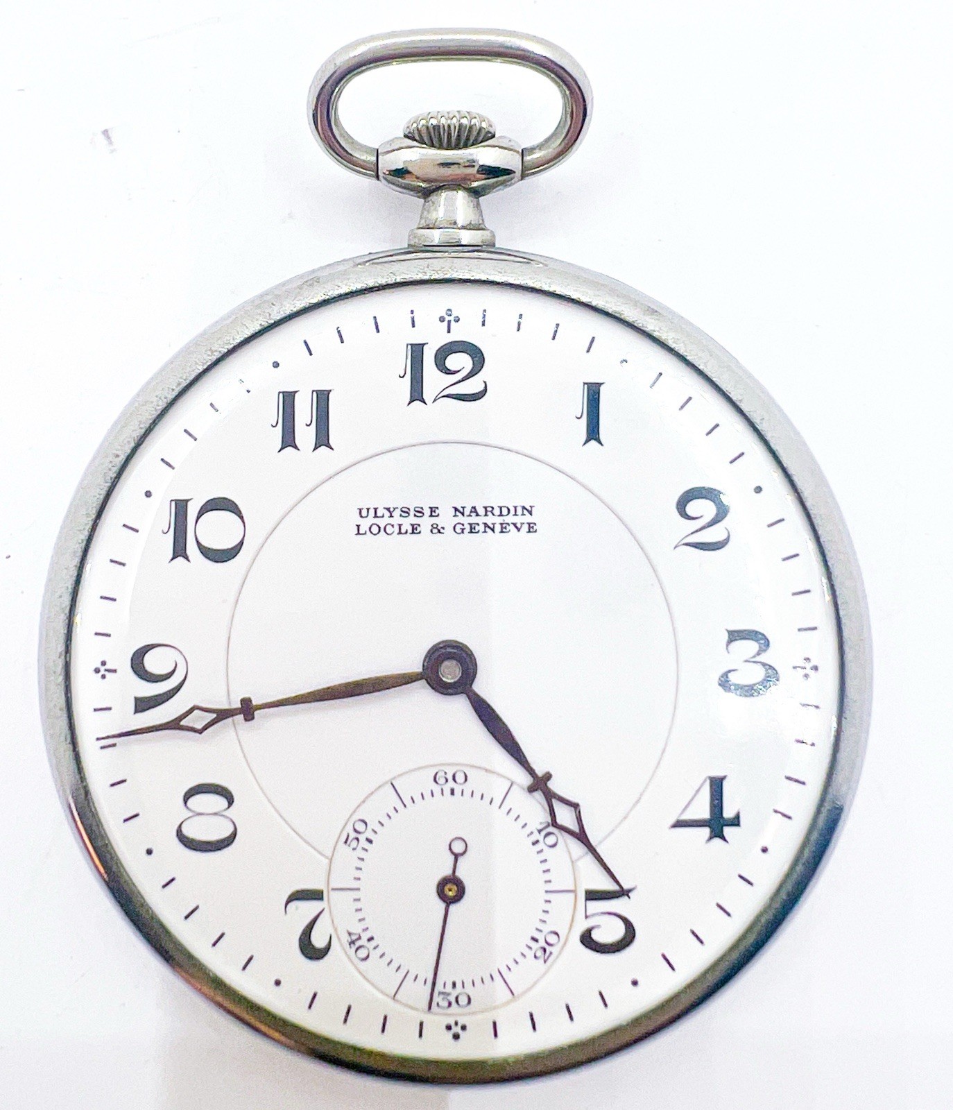 Ulysse Nardin 42.8mm 18 Blue Jewels Pocket Watch Open Face Hand wind Working
