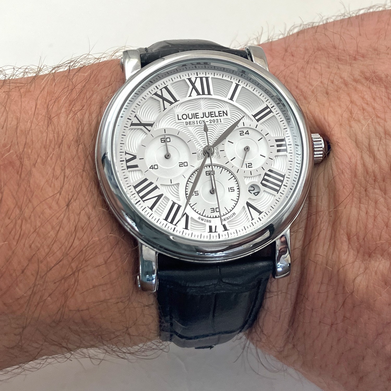 Louie Juelen Chronograph Watch SEE DESCRIPTION WR 30m 42mm Mens