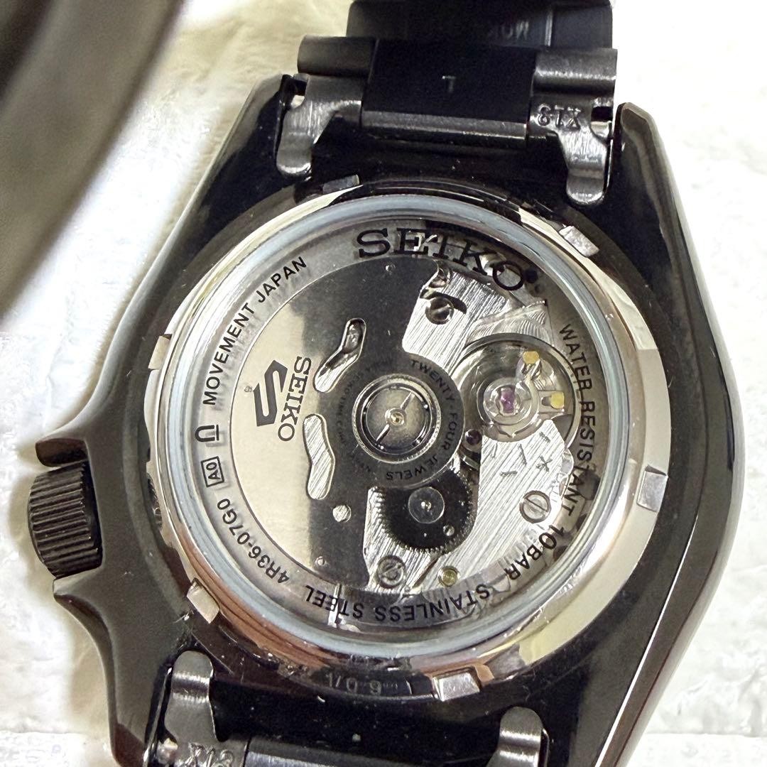 Seiko 5 Sports Automatic Black 42mm Mens Watch Japan Movement