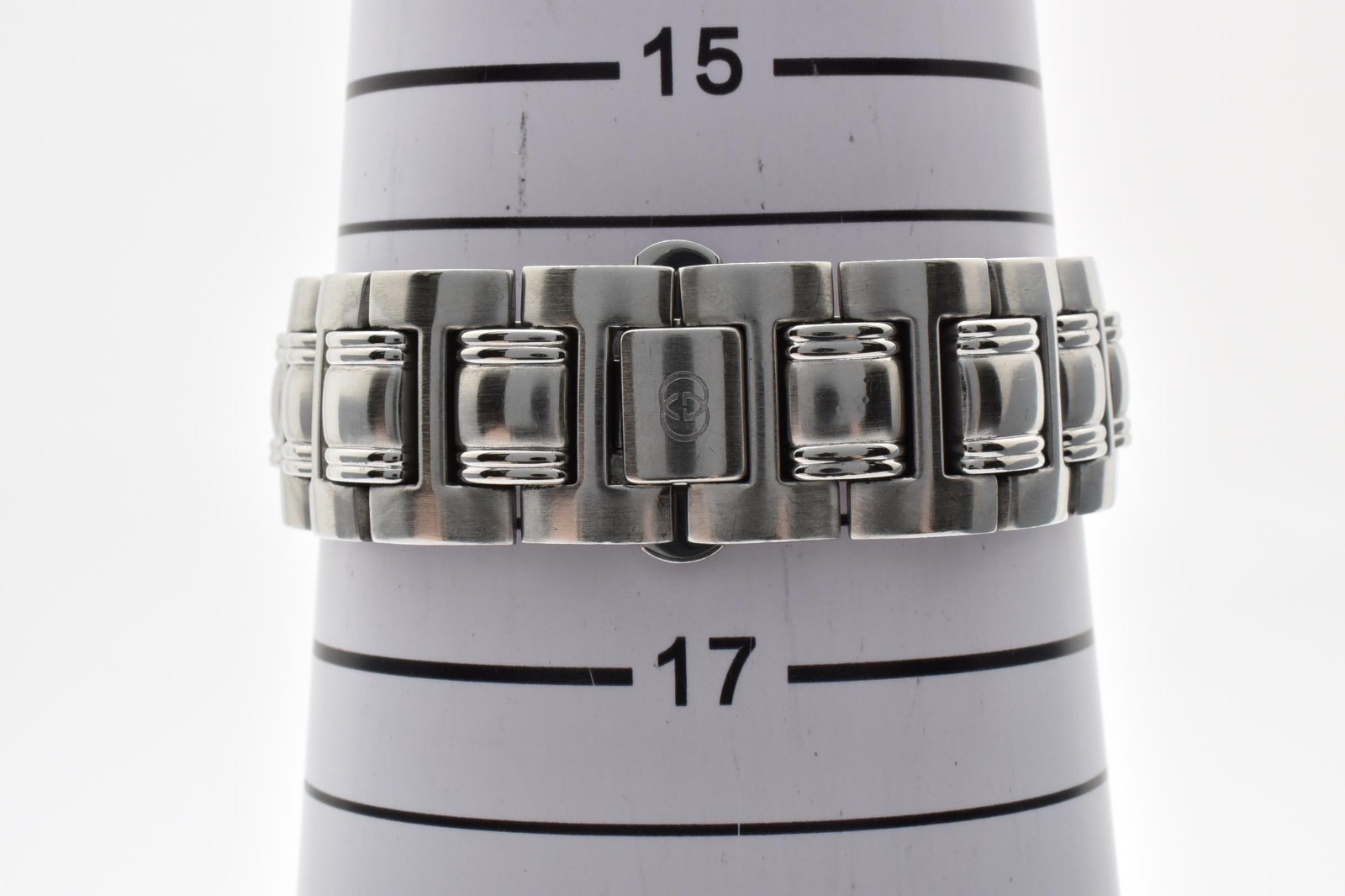[Exc+5] GUCCI 9040M Quartz Silver Dial Date G-Logo Stainless Watch 16cm JAPAN