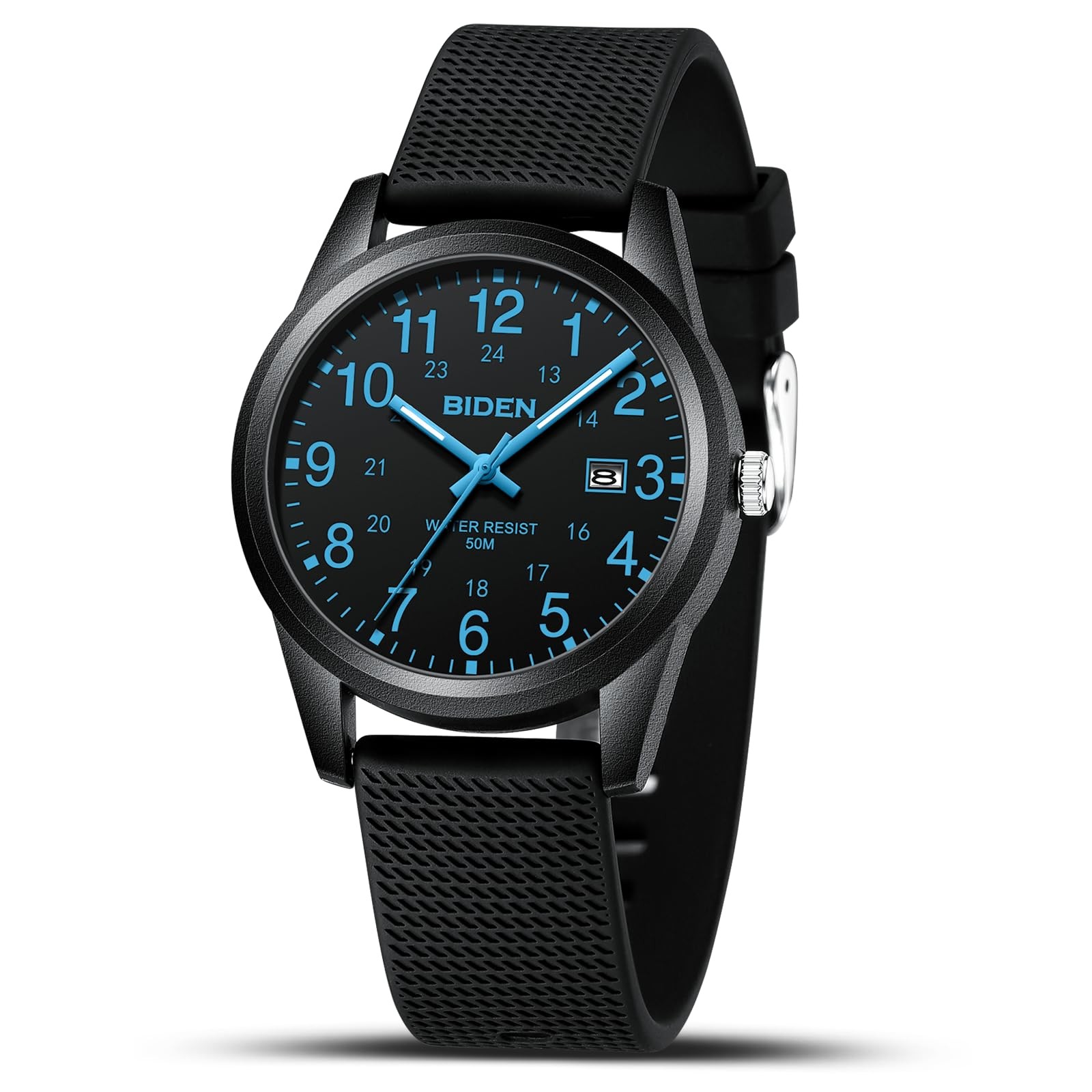 Waterproof 30M Nurse Watch Unisex Analog Quartz, Easy Read Military Time Dial