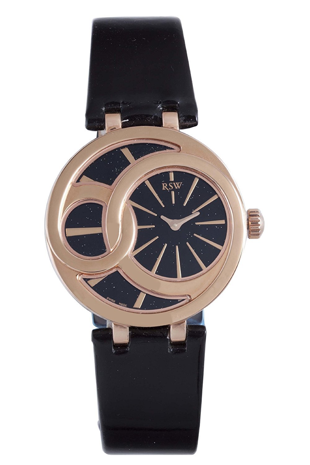 RSW Women’s 6025.PP.L1.1.00 Wonderland Round Rose Gold PVD Black Dial watch
