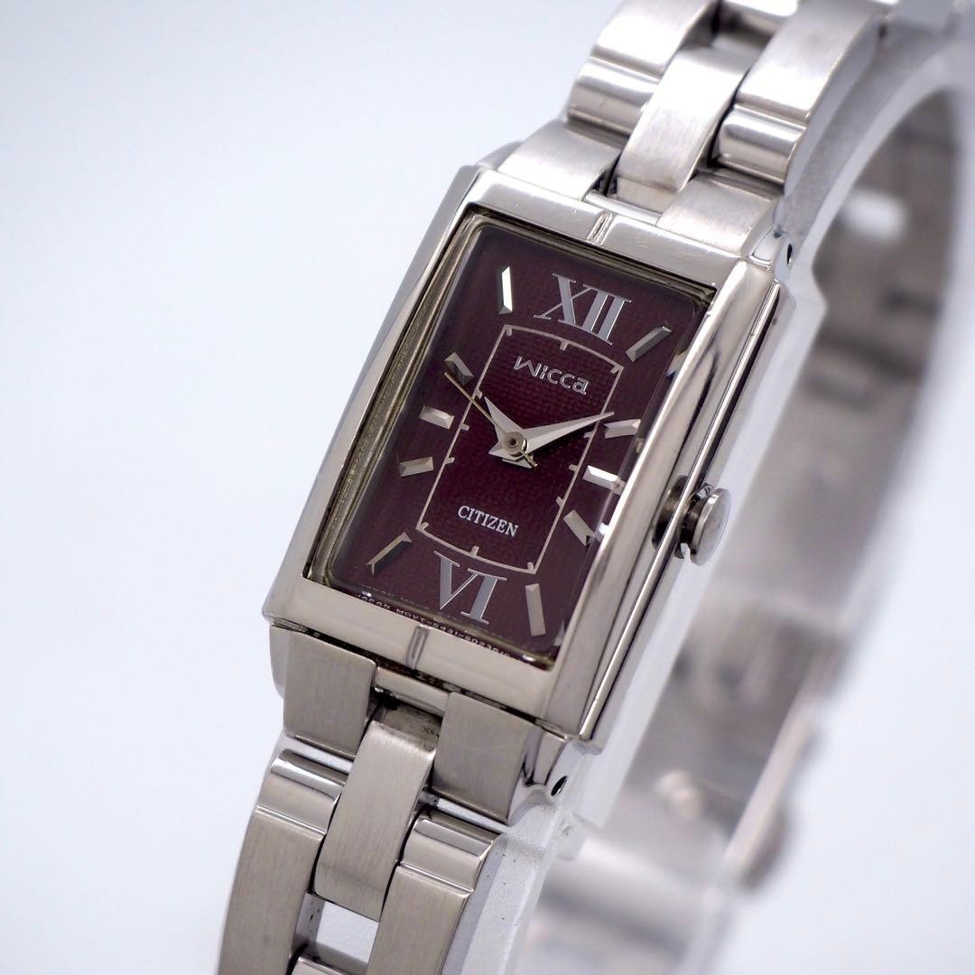 712 Working CITIZEN Watch Ladies Wicca Silver Wine Red