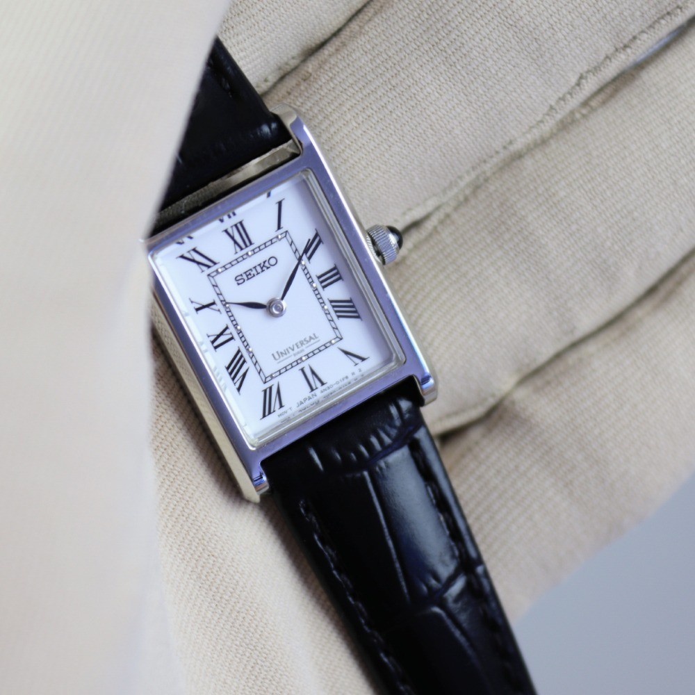 Seiko Conceptual SWR107 (Seiko Tank) White Dial 19.6mm New Full Set Womens Watch