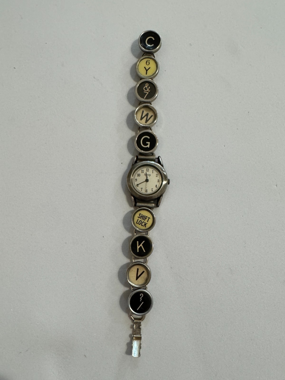 Women’s LEGACY Watch, Typewriter Keys 925 Sterling Silver Bracelet Clasp