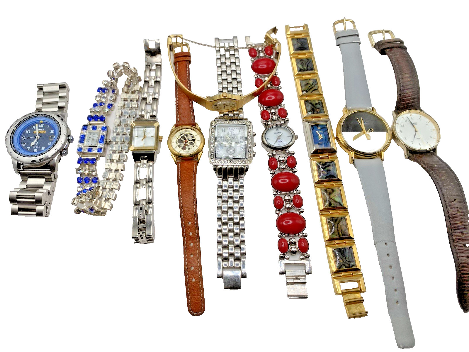 10 Watches Non-Working Pulsar, Anne Klein, Timex Indiglo others Part/Repair Only