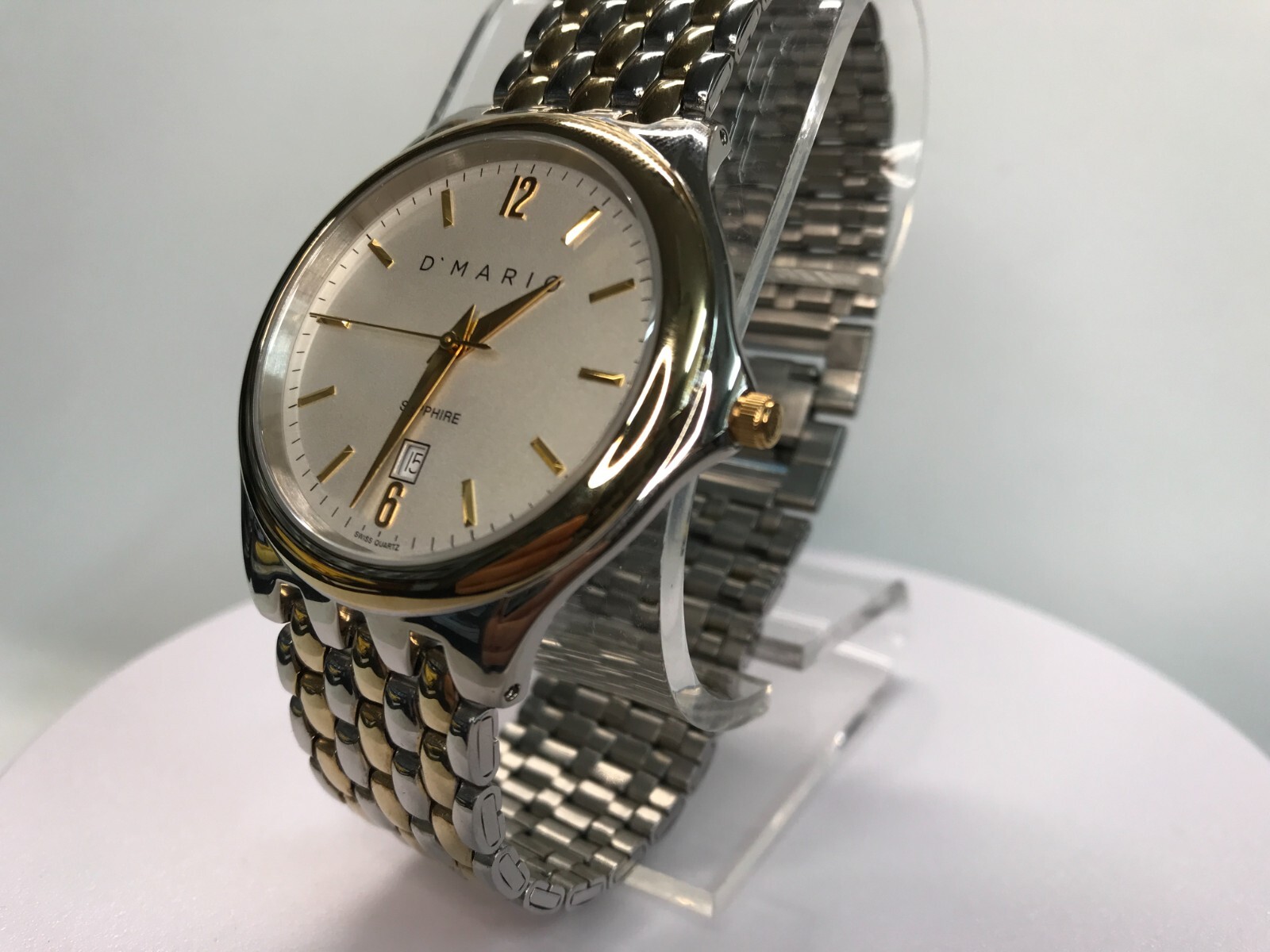 Watch NEW D’mario Heritage Switzerland NEW 18k Gold Plated All Stainless Steel