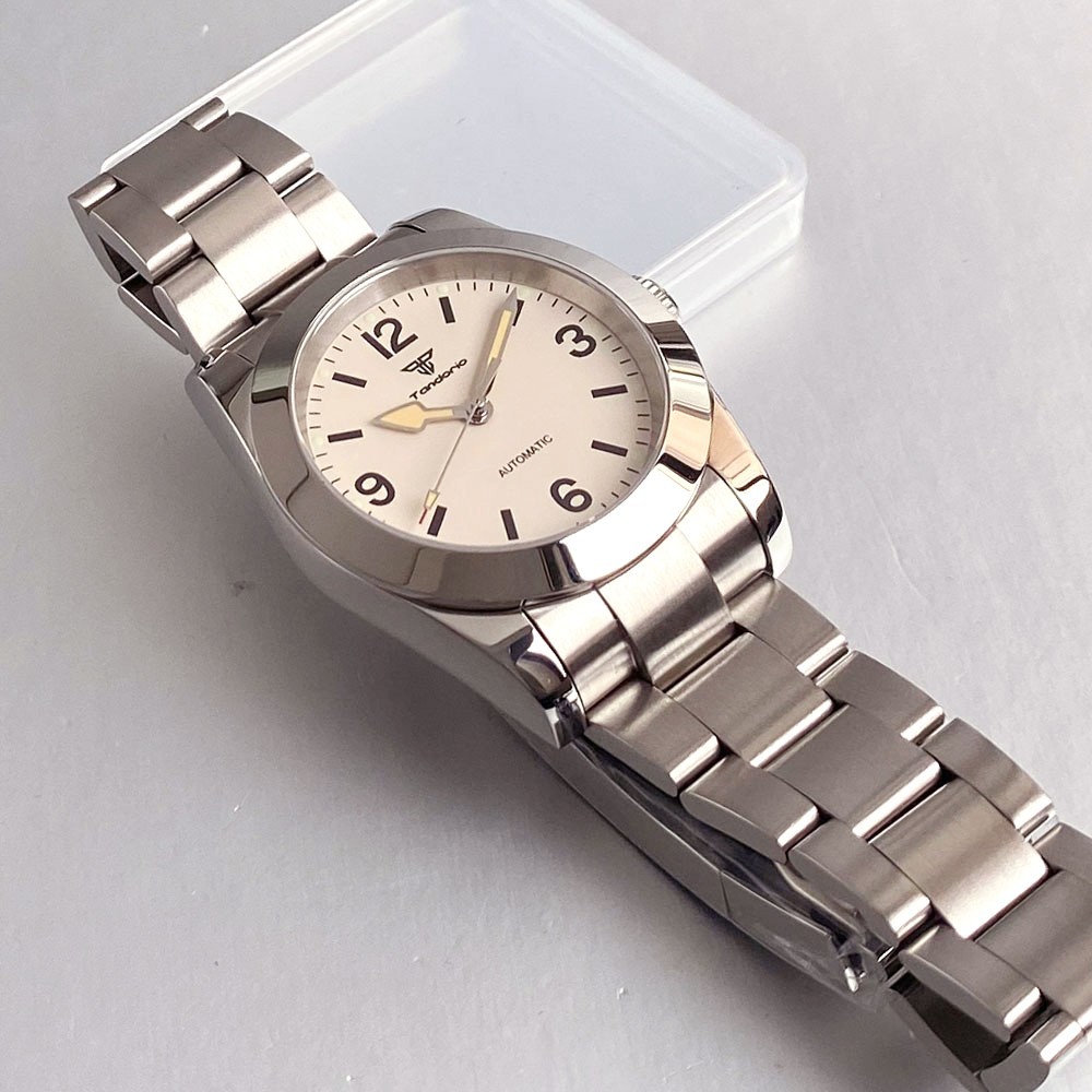 Black/Beige Sapphire Glass 20ATM Smooth Bezel NH35 Miyota8215 Men 36/39mm Watch