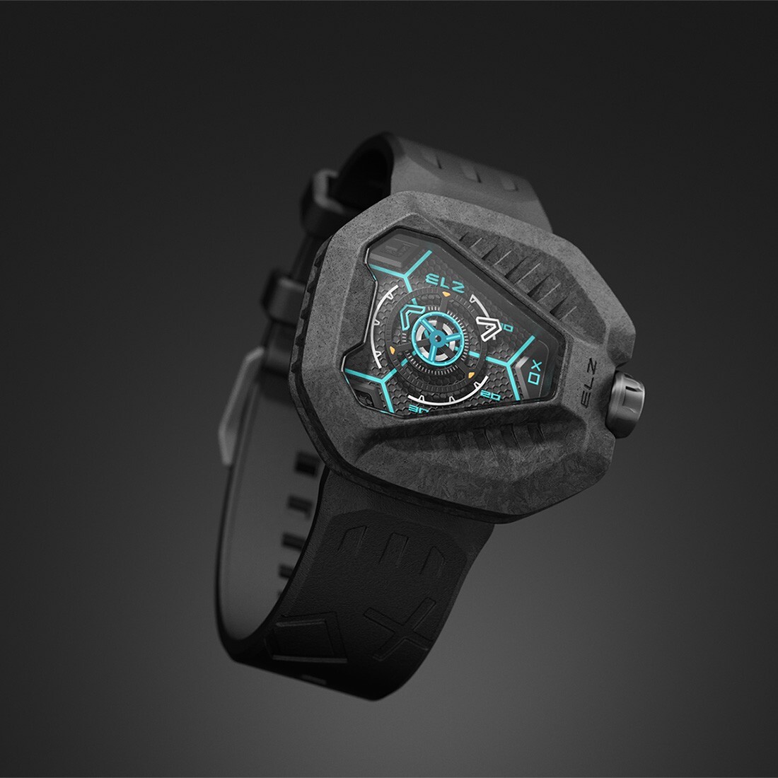 The ElectricianZ XO The Shadow Swiss Quartz Rubber Black PVD Men’s Watch
