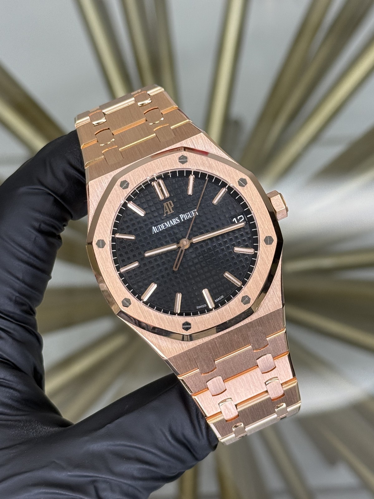 2021 Audemars Piguet Royal Oak Black Bracelet 15500OR.OO.1220OR.01 Complete