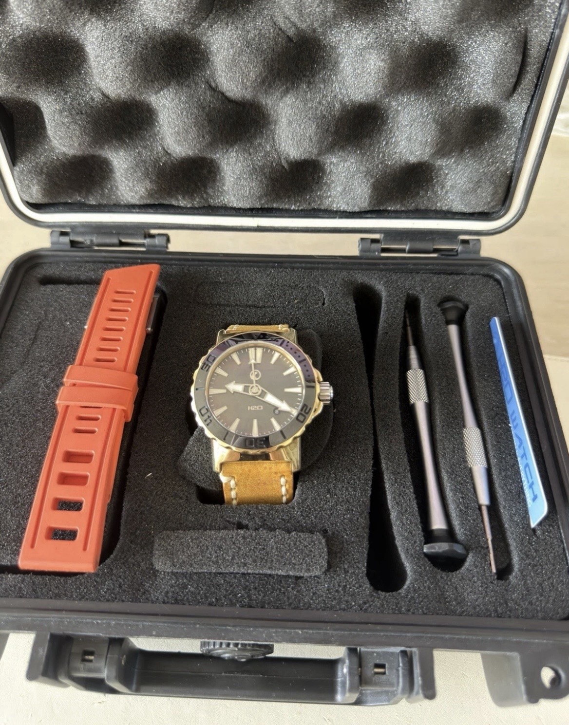 H2O Helberg Kalmar. 44mm Diver. Polished Tumgum. Swiss ETA 2892