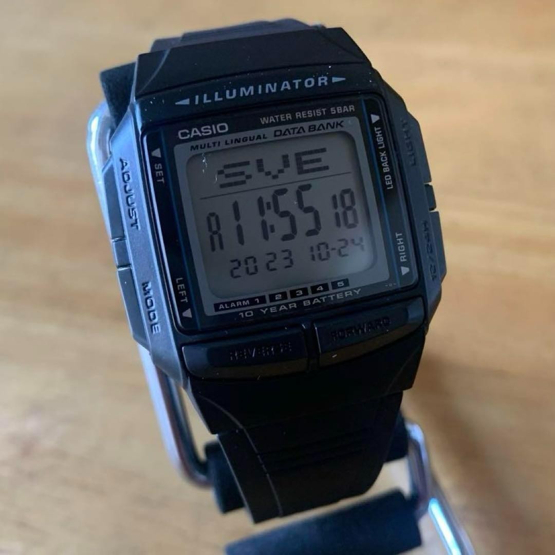 New No Box Casio CASIO Data Bank Digital Men s Dual Time Wristwatch DB 36 1AJF L