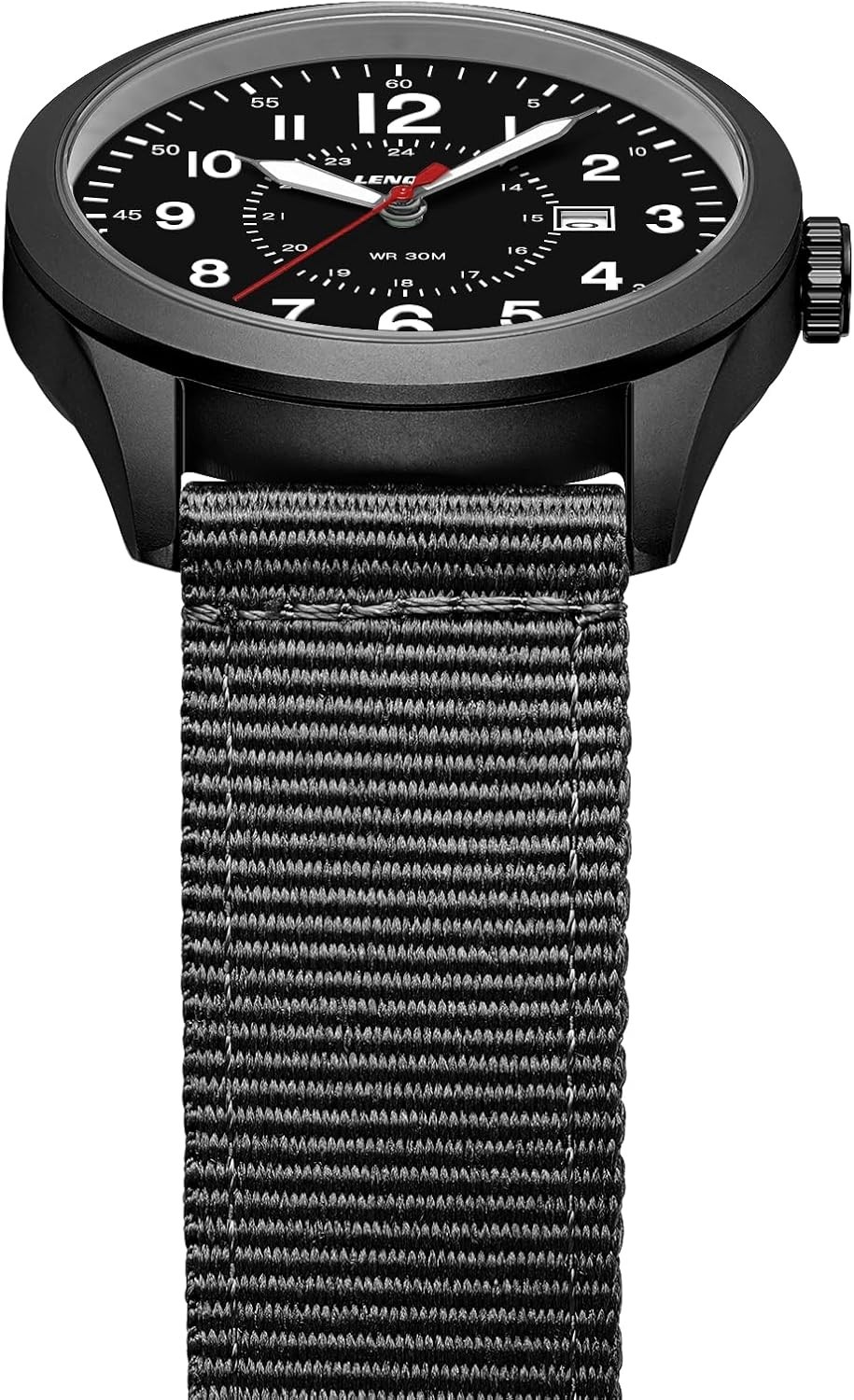 LN LENQIN Men’s Military Sport Watch Analog Quartz Waterproof Luminous Nylon Str