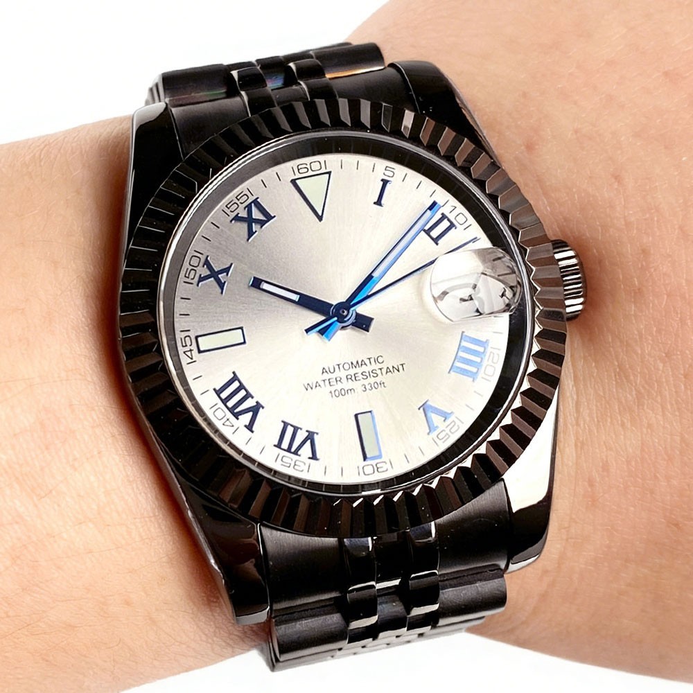 36mm/39mm Tandorio Sapphire Glass Black PVD Mechanical Men Watch For Japan NH35