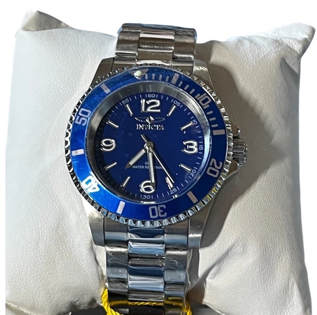 Invicta Specialty 49341 Stainless Steel Blue Dial Mens Watch New In Box