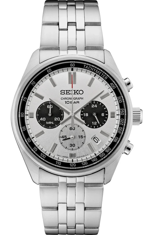 Seiko Essential 41.5mm Silver Dial Stainless Steel Watch SSB425