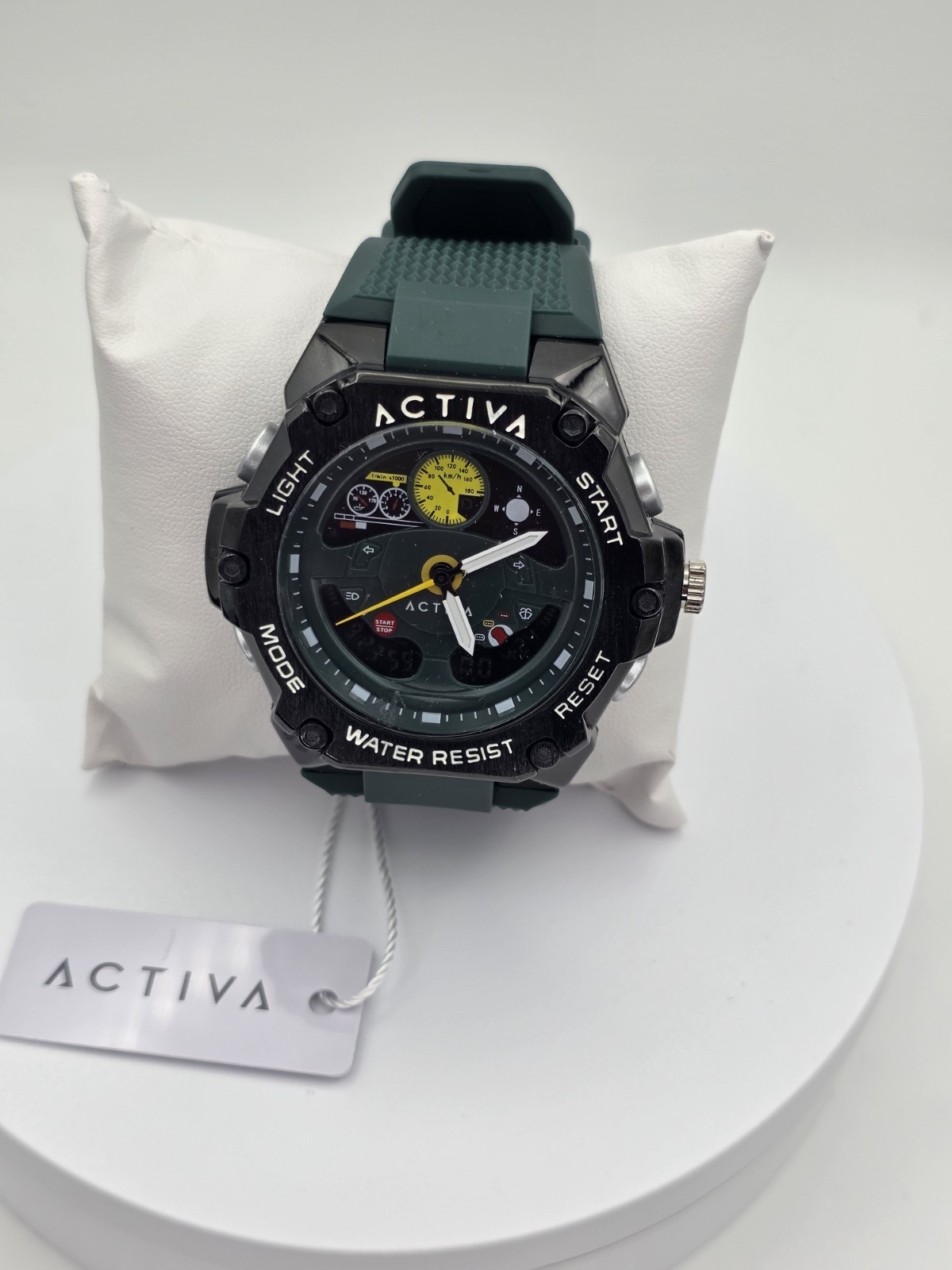 Activa X Invicta Mens Black & Green Digital 55mm Watch 50m Wtr/Res ACW8092-002