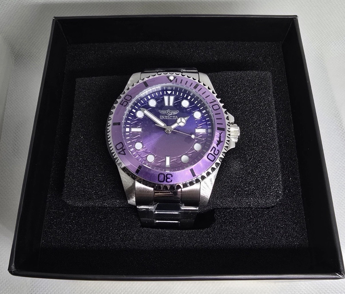 Invicta Pro Diver Mens Quartz Watch 43mm Purple Dial Bezel Steel! Brand New!!😈