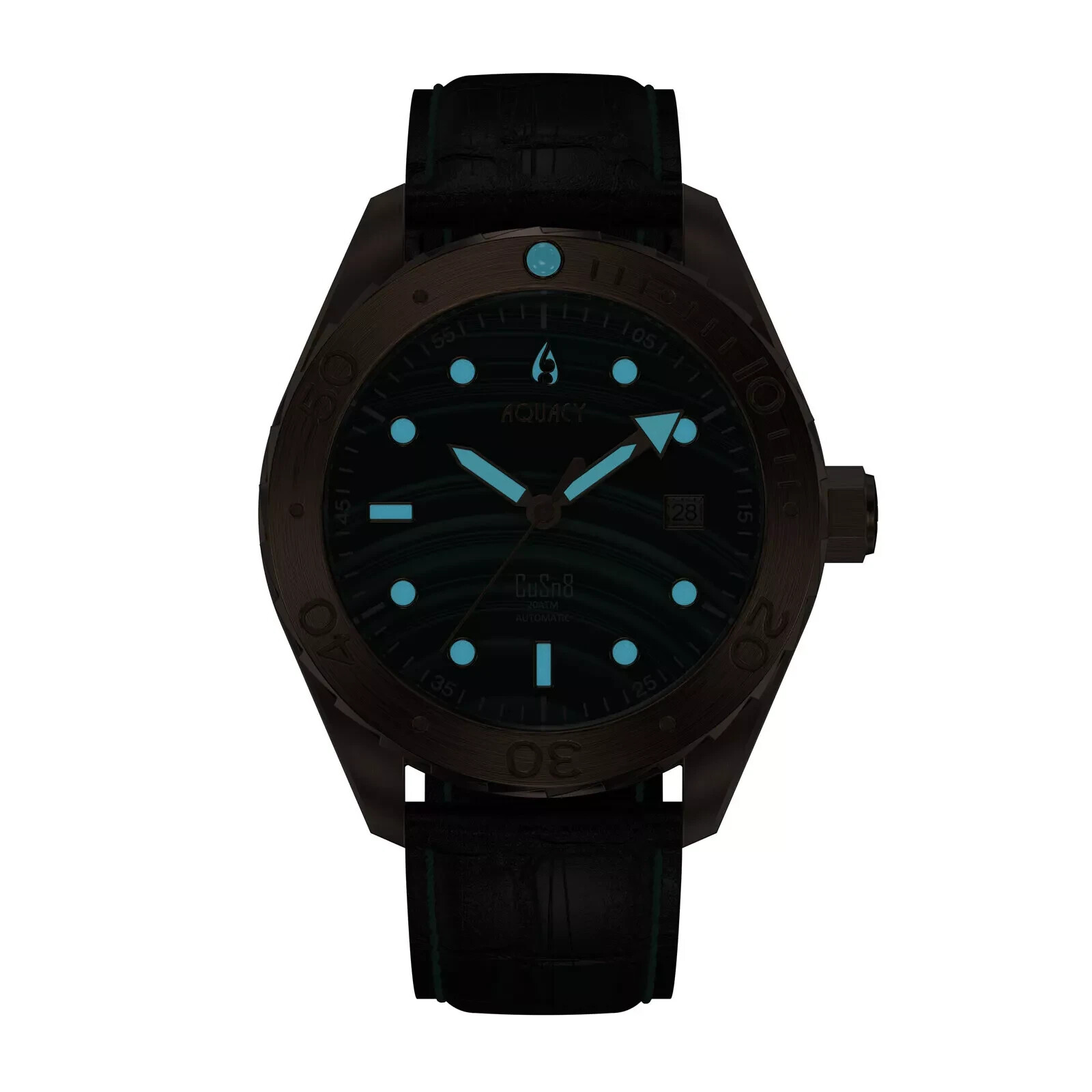 Aquacy Bronze Men’s Malachite Dial Watch Automatic 200M Miyota Movement