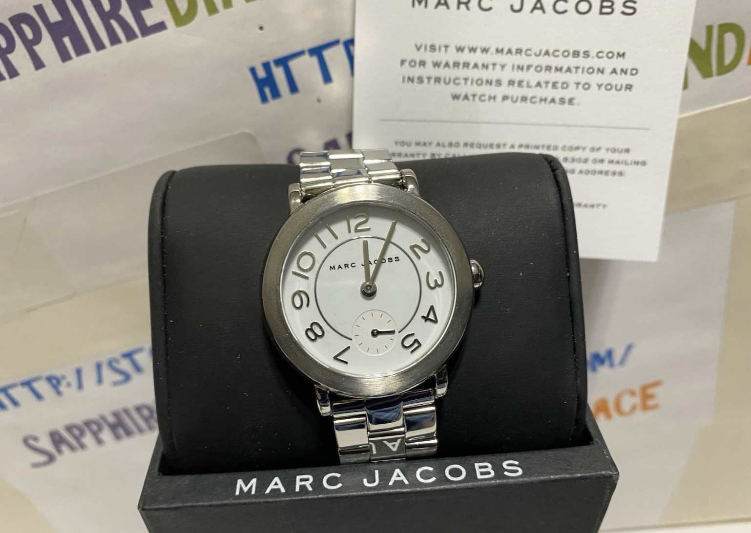 Marc Jacobs 36mm Riley Stainless Steel MJ3469 Brand NEW! Retail Tag $200.00
