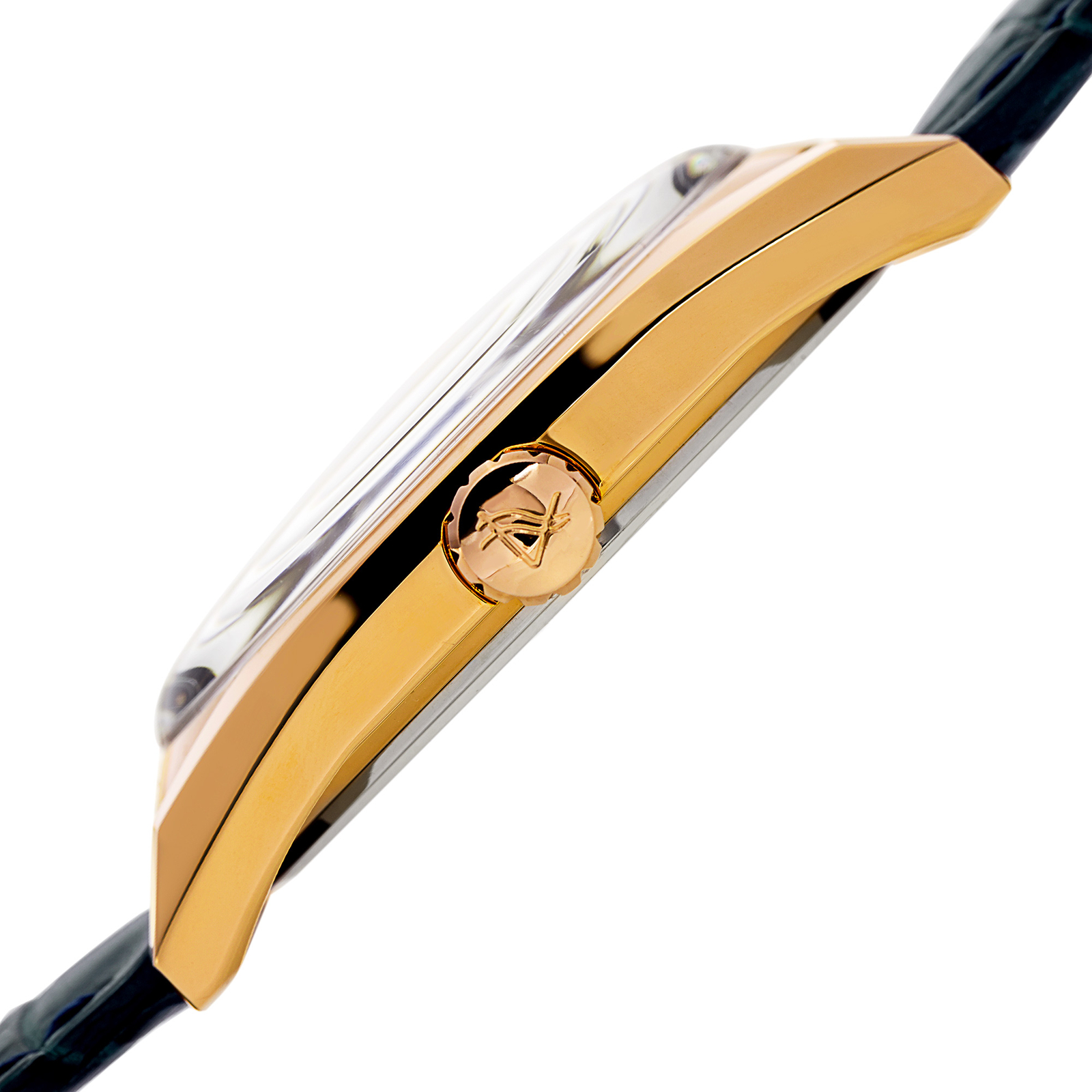 Women’s August Steiner AS8221BU Quartz Movement Date Genuine Leather Strap Watch