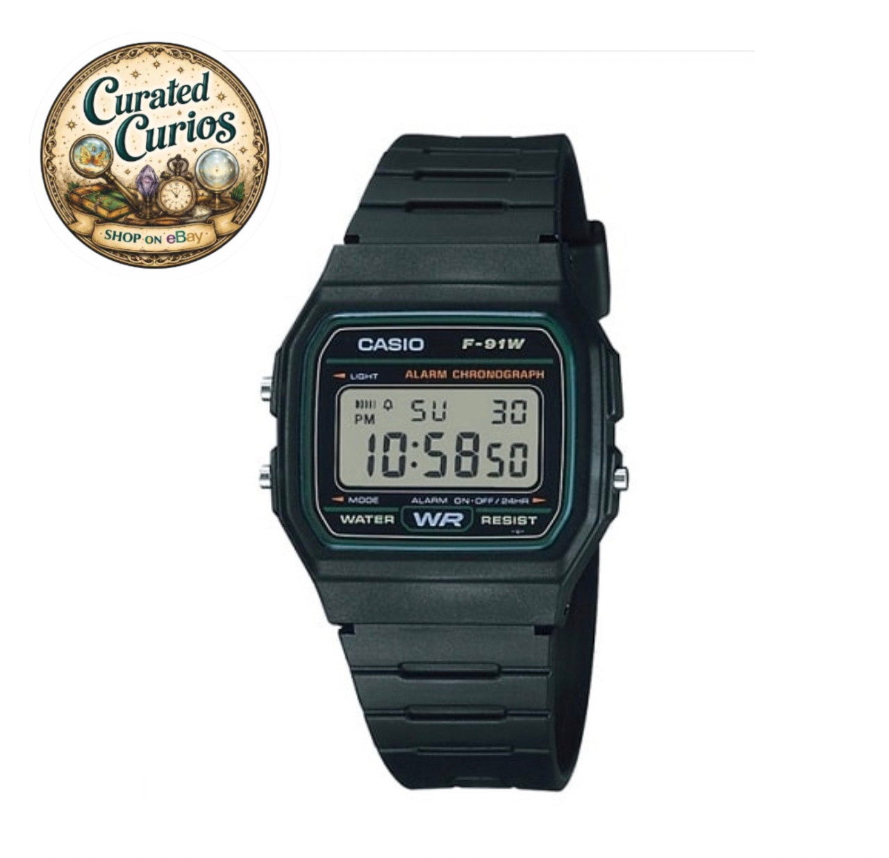 Casio F-91W Classic Digital Watch Black – Alarm Chronograph – Lightweight