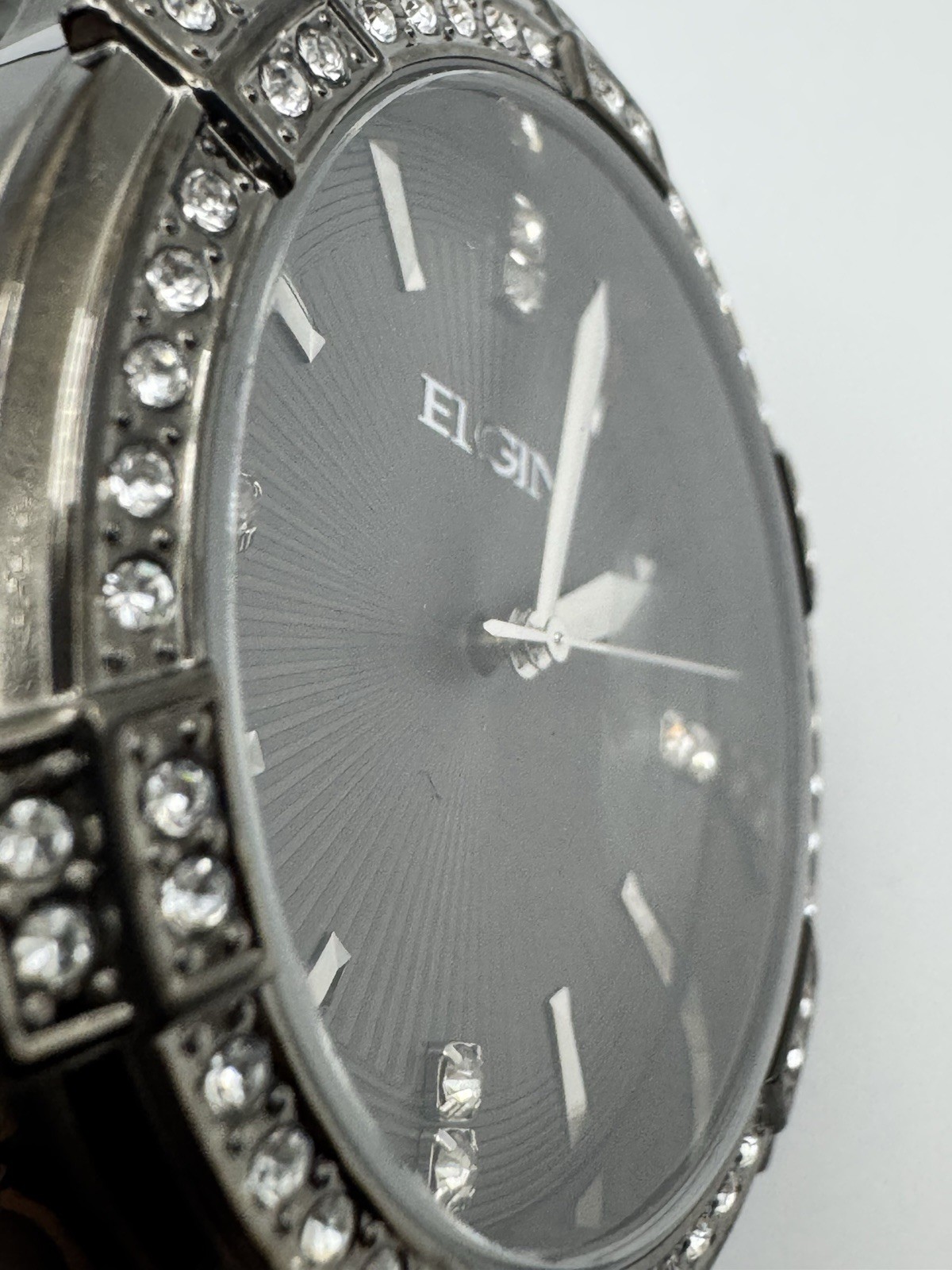 Elgin Men’s Gunmetal Quartz Analog Watch And Matching Bracelet