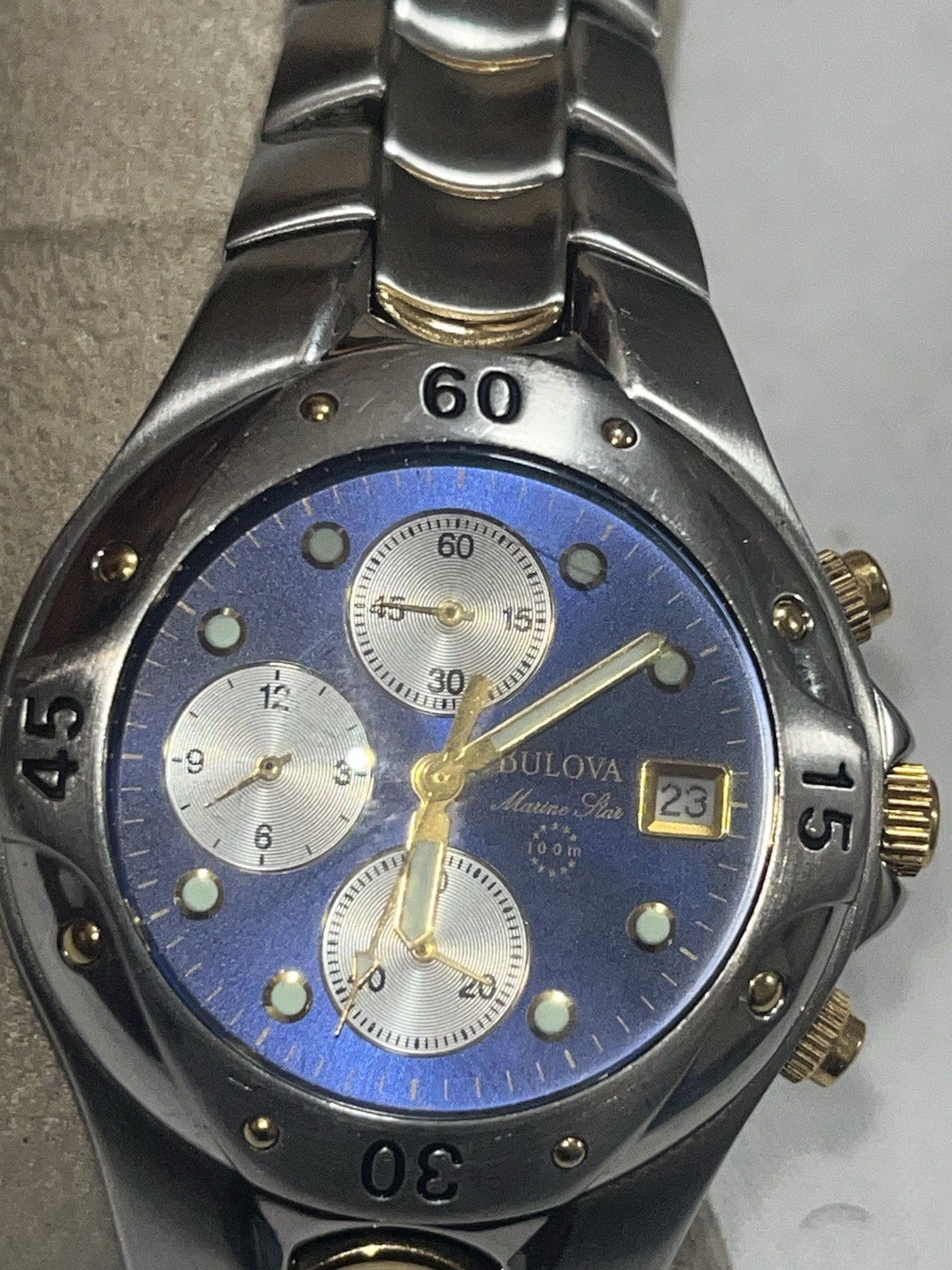 Bulova Men’s Marine Star Quartz Chronograph Silver Watch