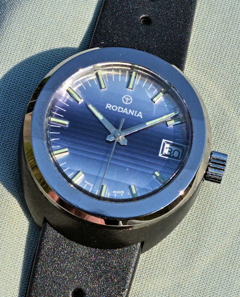 Orologio Rodania NOS waterresistant cassa monoblocco con vetro plastica prismato