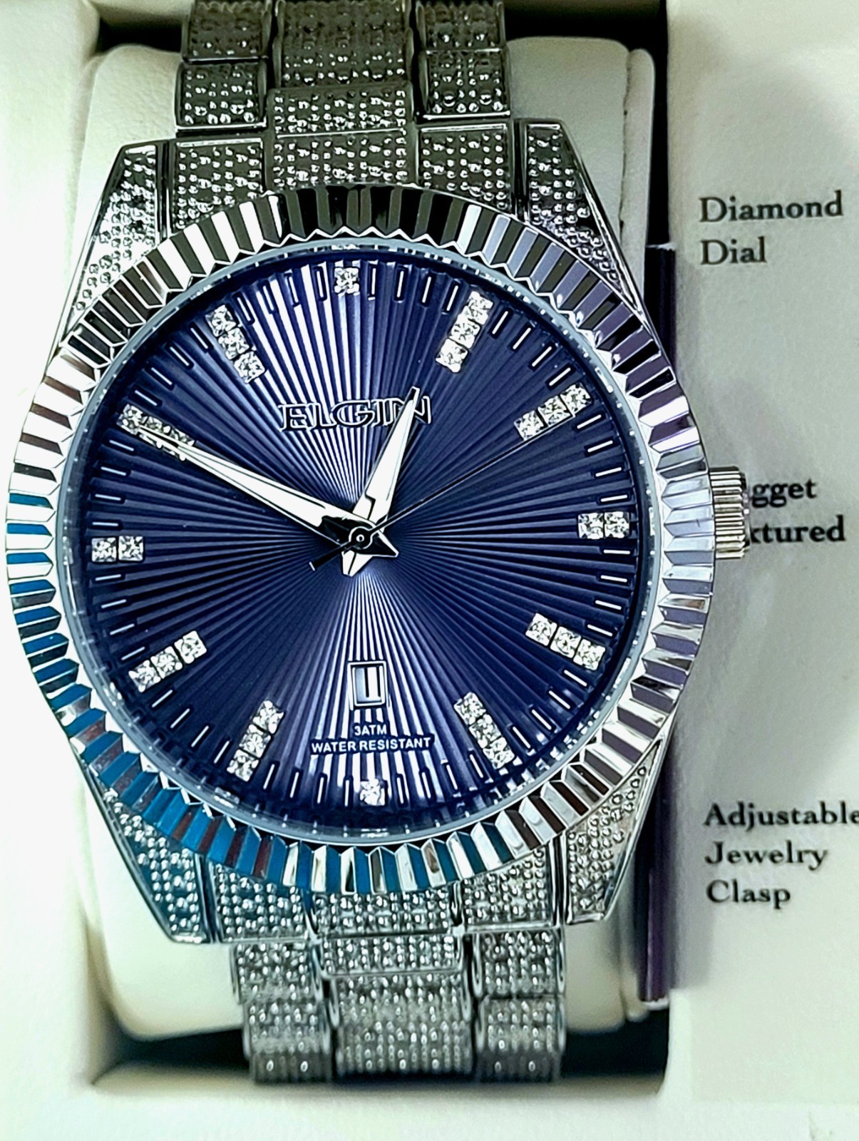 Rare Elgin Paved Diamond Dial Men’s Watch Authorized Dealer