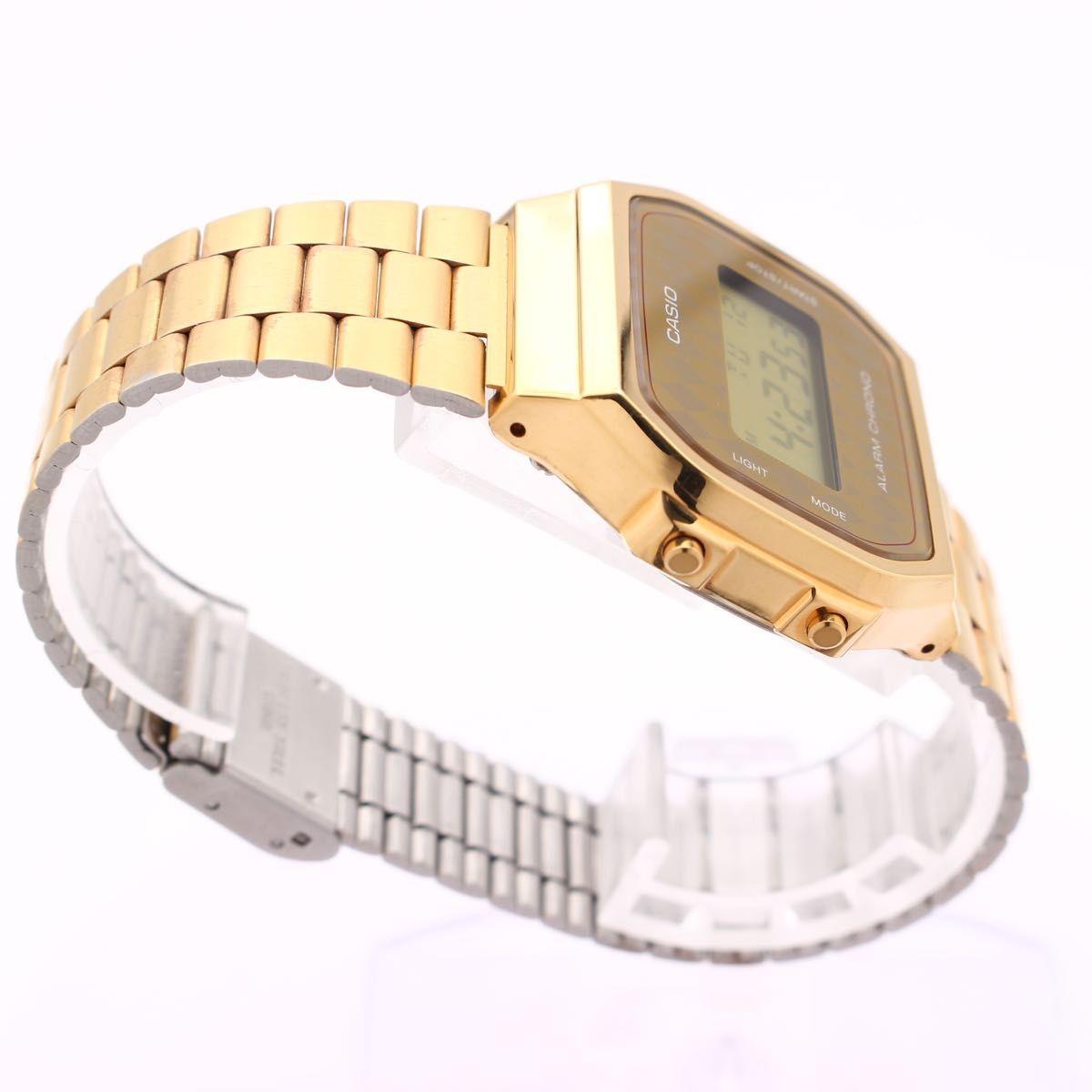 CASIO A168 Men’s Digital Watch Gold Argyle Pattern Retro Overseas Model Quartz C