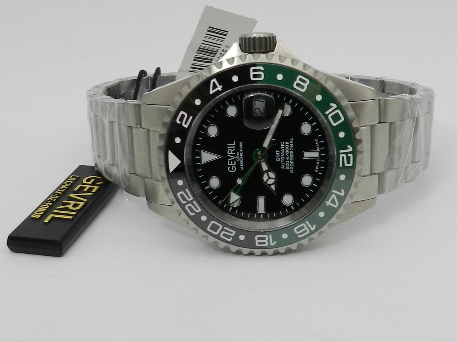 Gevril Men’s Wall Street Swiss Automatic Silver-Tone Stainless Steel Watch 43mm