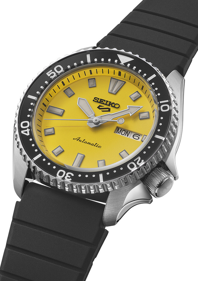 Seiko Men’s 5 Sports Automatic Yellow Dial Watch – SRPL87K1 NEW