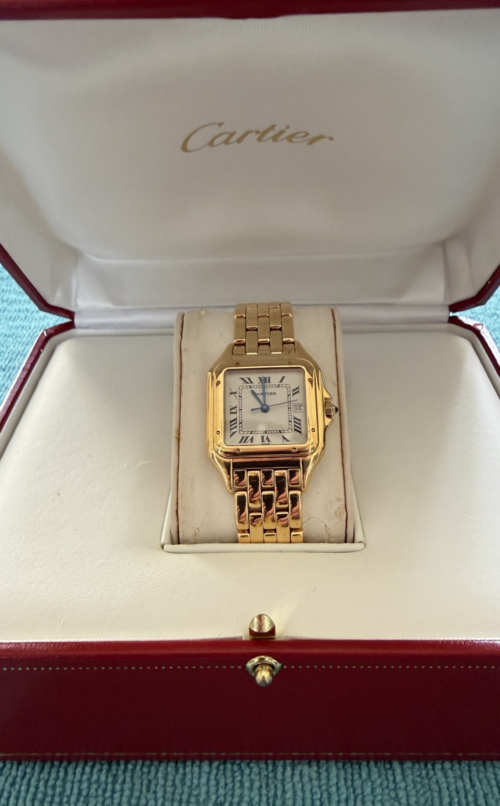 Cartier Panthere Large 18k Yellow Gold Ivory Dial Quartz Watch