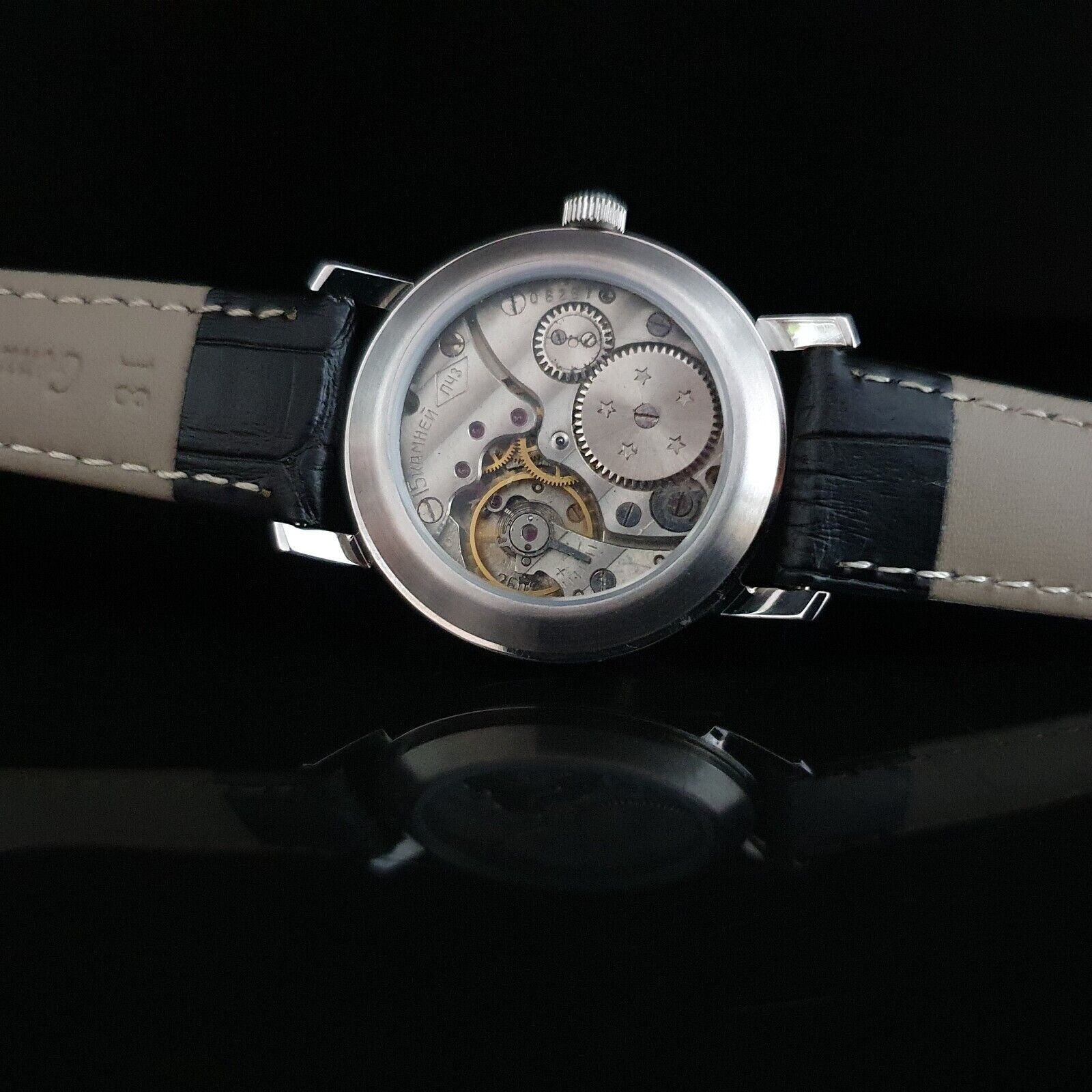 Vintage Military Watch USSR Pilot Aviation Mechanical Wristwatch Pobeda
