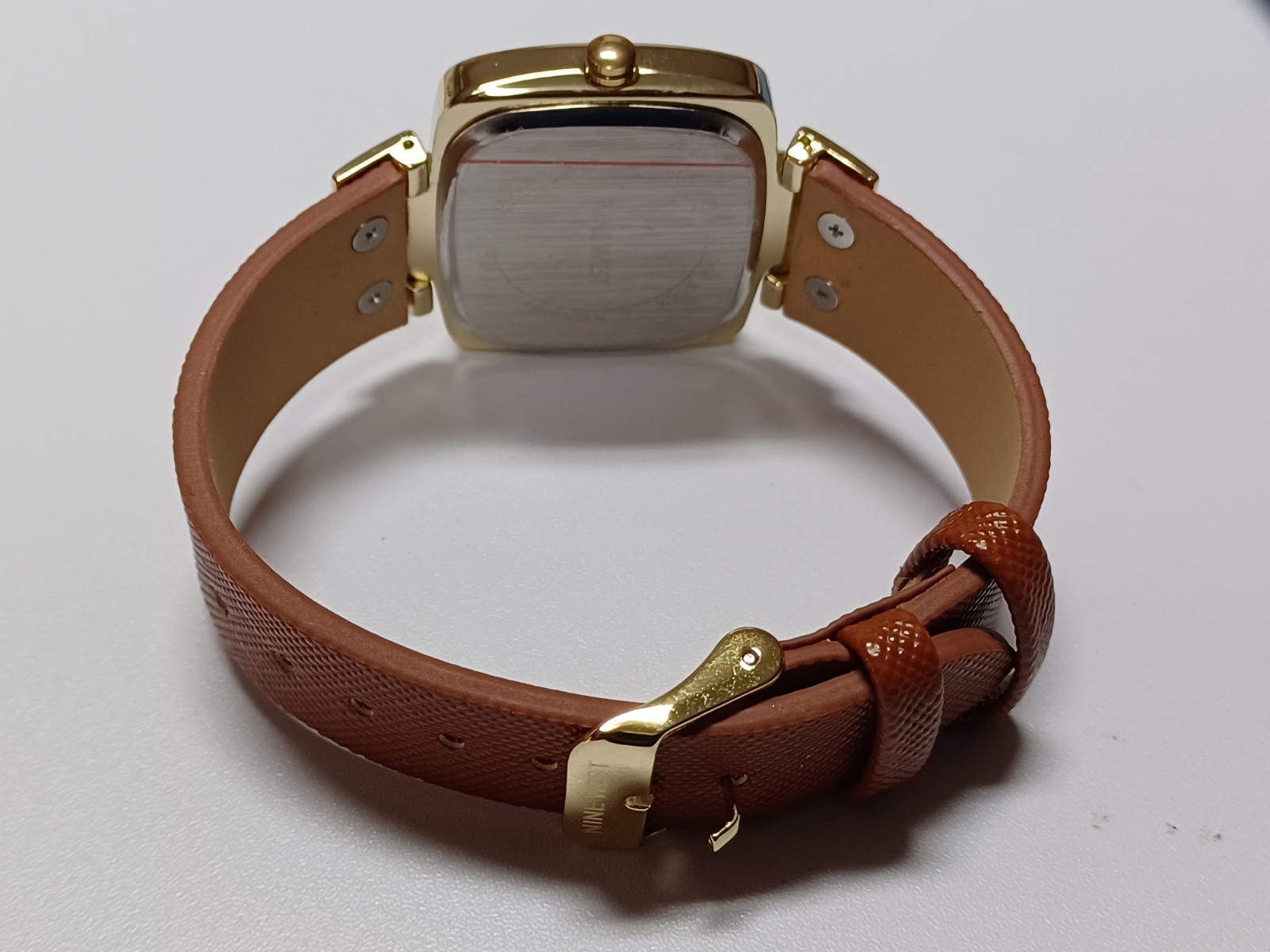 Nine West Women’s Watch PC21J Gold Tone Rectangle Quartz NW2846 Japan Working