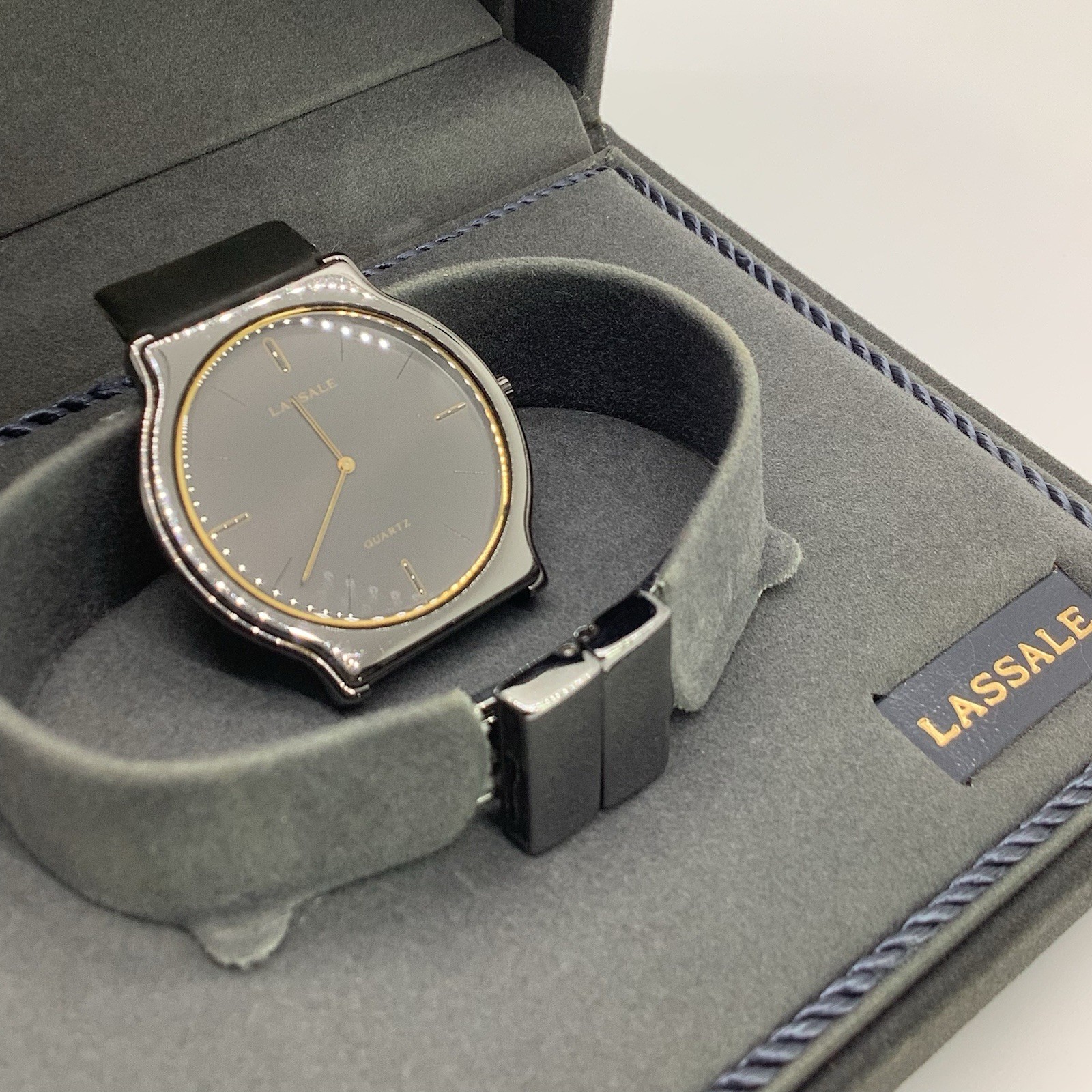 Lassale (Seiko) Quartz 2F50-0079 Smoke Gray Dial Case and Clasp No Band in Box