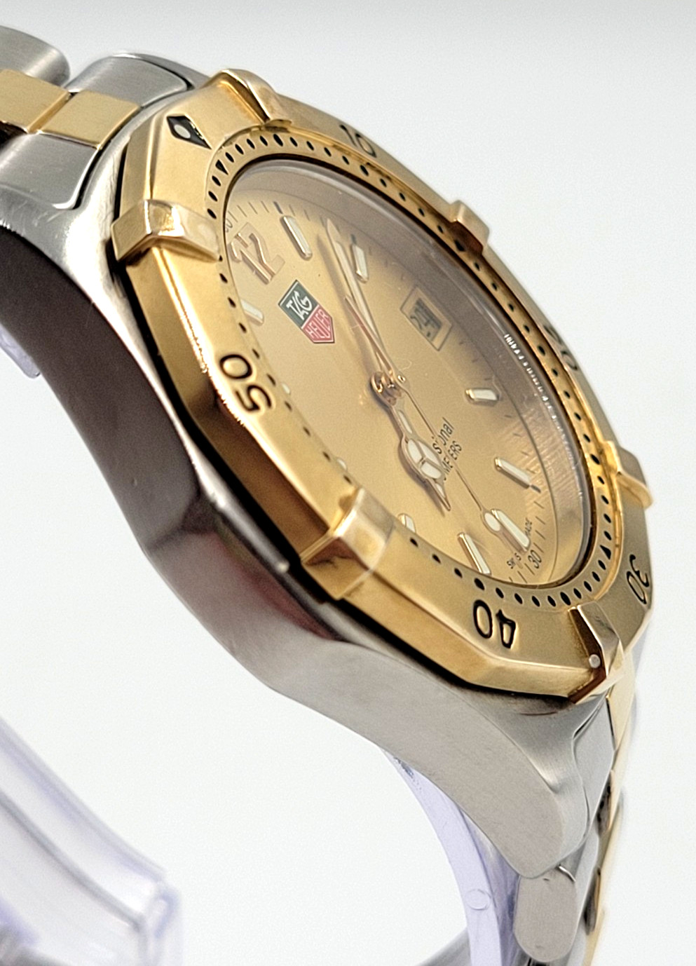 Tag Heuer Men’s Watch WK1121-0 Swiss Quartz Gold Dial Two Tone Professional 200
