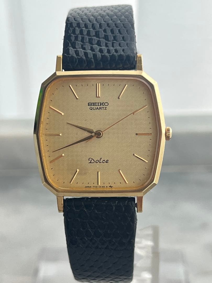 SEIKO Dolce 7731 5120 Quartz Watch Stainless Square Mens Vintage Timepiece