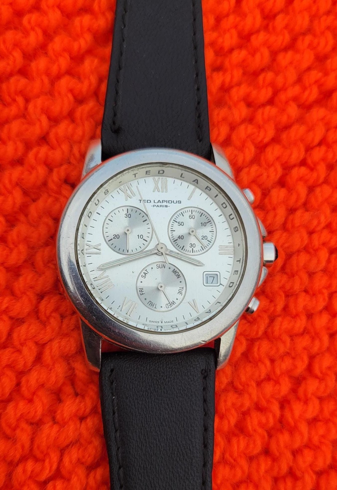 VTG Ted Lepidus Paris Chronograph Watch Stainless Steel Swiss Mvmt Quiet Luxury