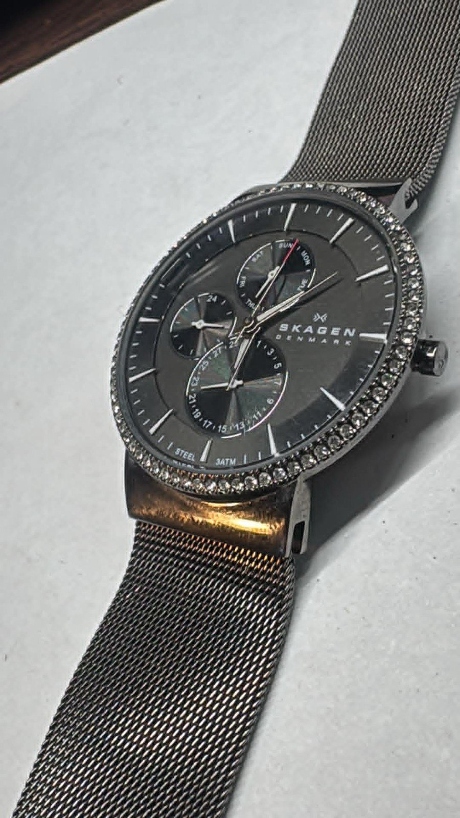 Skagen Watch Men 37mm Daydate Round 357XLSSS New Batt (A10