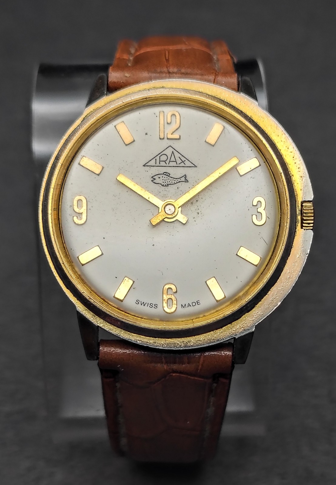 Vintage IRAX Swiss Manual Wind Watch EB 8800 36mm Asymmetrical Case Runs